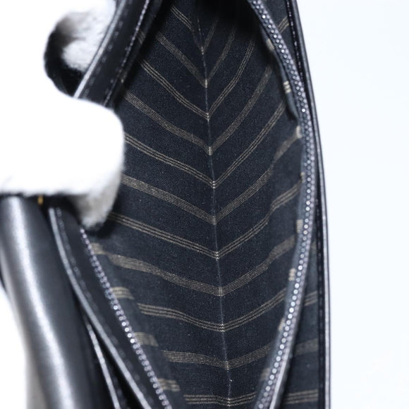 BALENCIAGA Clutch Bag Leather Black Gold Auth 172150