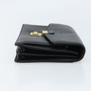 BALENCIAGA Clutch Bag Leather Black Gold Auth 172150-4