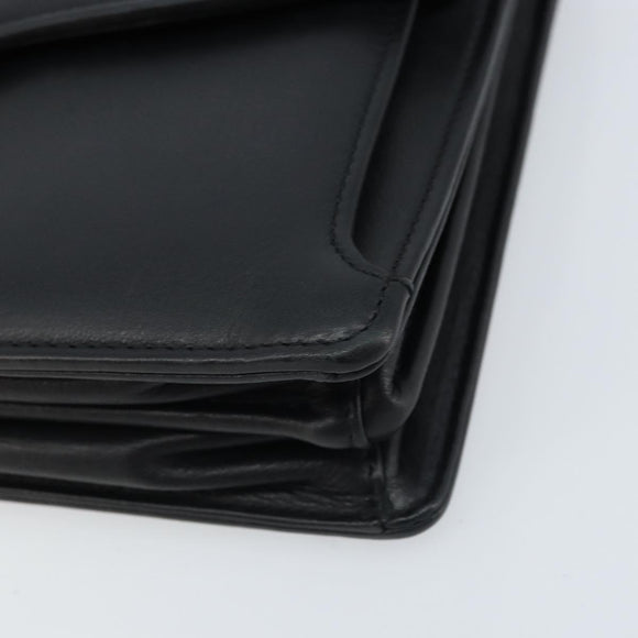 BALENCIAGA Clutch Bag Leather Black Gold Auth 172150