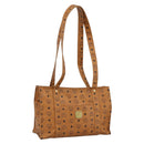 MCM Vicetos Logogram Shoulder Bag PVC Leather Brown Gold Auth 172151-1