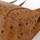 MCM Vicetos Logogram Shoulder Bag PVC Leather Brown Gold Auth 172151-15