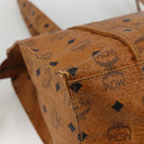 MCM Vicetos Logogram Shoulder Bag PVC Leather Brown Gold Auth 172151-16