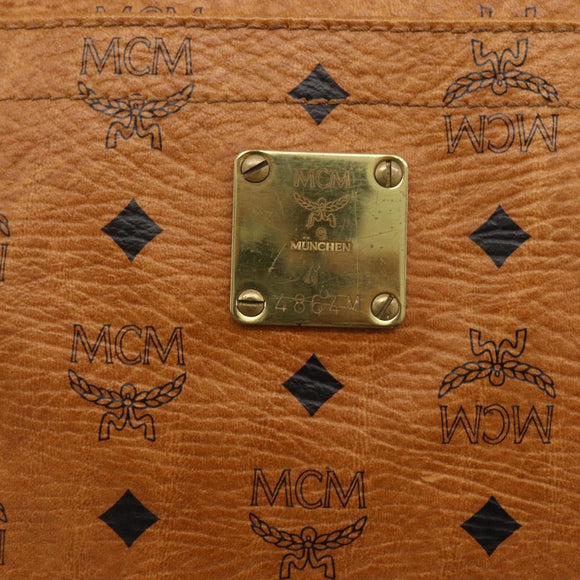 MCM Vicetos Logogram Shoulder Bag PVC Leather Brown Gold Auth 172151