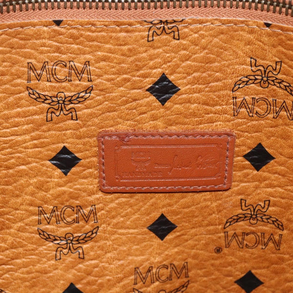 MCM Vicetos Logogram Shoulder Bag PVC Leather Brown Gold Auth 172151