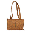 MCM Vicetos Logogram Shoulder Bag PVC Leather Brown Gold Auth 172151-13