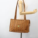 MCM Vicetos Logogram Shoulder Bag PVC Leather Brown Gold Auth 172151-22