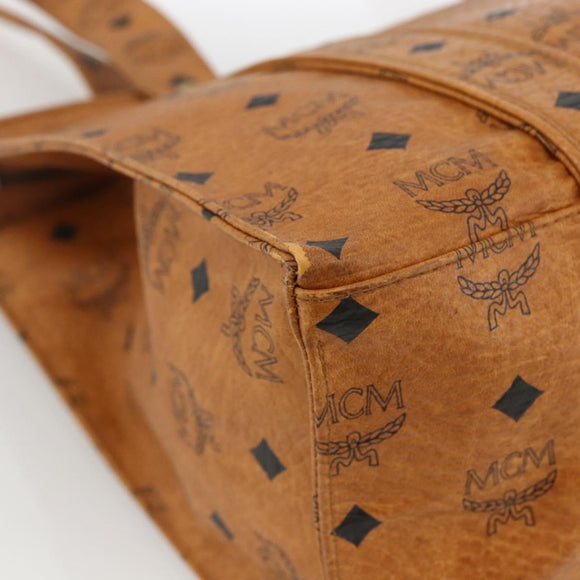 MCM Vicetos Logogram Shoulder Bag PVC Leather Brown Gold Auth 172152