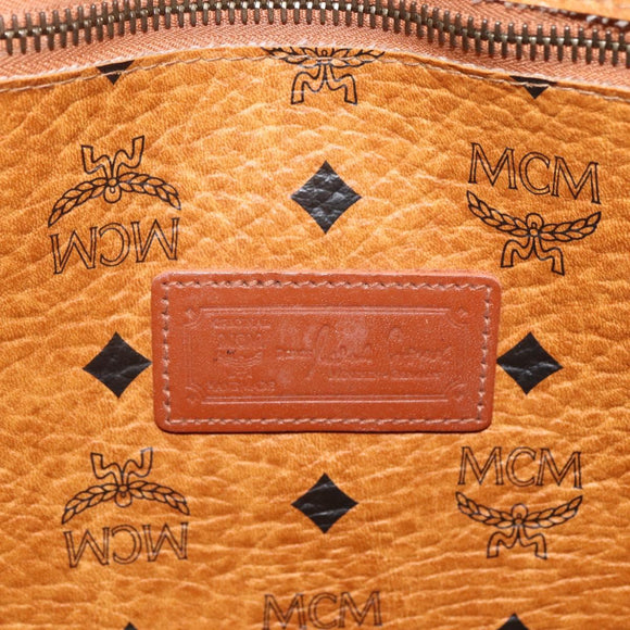 MCM Vicetos Logogram Shoulder Bag PVC Leather Brown Gold Auth 172152