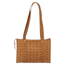 MCM Vicetos Logogram Shoulder Bag PVC Leather Brown Gold Auth 172152-3