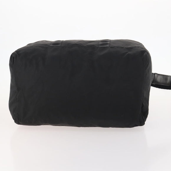 PRADA Boston Bag Nylon 2-Wege Schwarz Silber Auth 172154