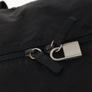 PRADA Boston Bag Nylon 2-Wege Schwarz Silber Auth 172154-10