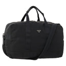 PRADA Boston Bag Nylon 2-Wege Schwarz Silber Auth 172154-1