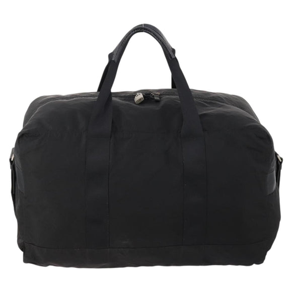 PRADA Boston Bag Nylon 2-Wege Schwarz Silber Auth 172154
