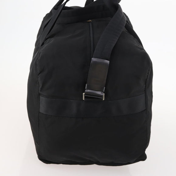 PRADA Boston Bag Nylon 2-Wege Schwarz Silber Auth 172154