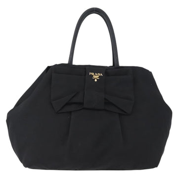 PRADA Tote Bag Nylon Gold Black Auth 172155 - 0