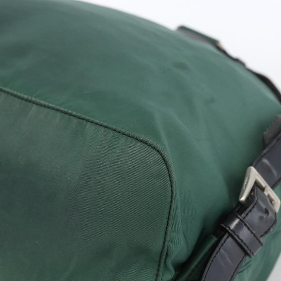 PRADA Backpack Nylon Green Silver Auth 172160