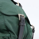 PRADA Backpack Nylon Green Silver Auth 172160-20