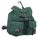 PRADA Backpack Nylon Green Silver Auth 172160-1