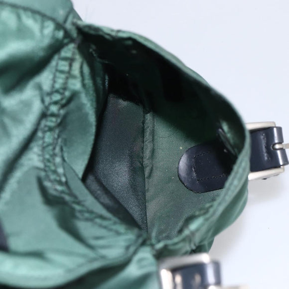 PRADA Backpack Nylon Green Silver Auth 172160