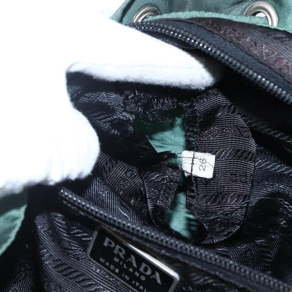 PRADA Backpack Nylon Green Silver Auth 172160