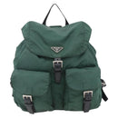 PRADA Backpack Nylon Green Silver Auth 172160-13