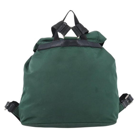 PRADA Backpack Nylon Green Silver Auth 172160