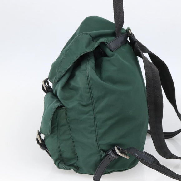 PRADA Backpack Nylon Green Silver Auth 172160