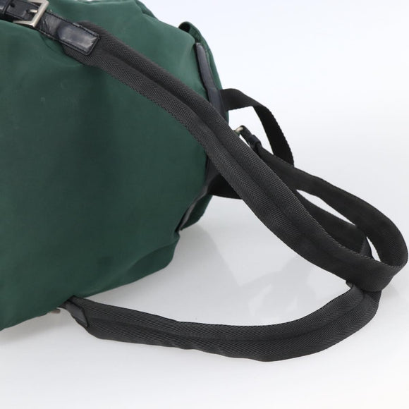 PRADA Backpack Nylon Green Silver Auth 172160