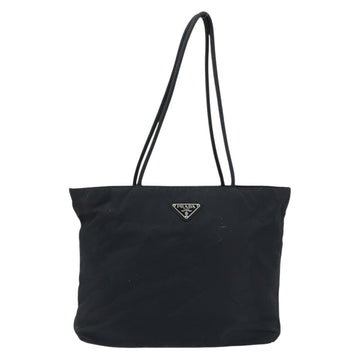 PRADA Tote Bag Nylon Silver Black Auth 172161 - 0