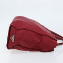 PRADA Hand Bag Nylon Red Silver Auth 172162-3