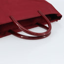 PRADA Hand Bag Nylon Red Silver Auth 172162-7