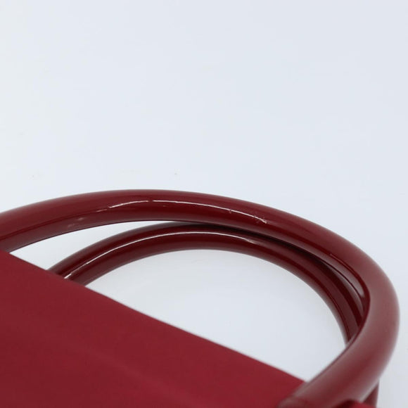 PRADA Hand Bag Nylon Red Silver Auth 172162