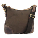 PRADA Shoulder Bag Canvas Brown Gold Auth 172166-1