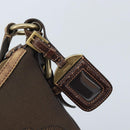 PRADA Shoulder Bag Canvas Brown Gold Auth 172166-14