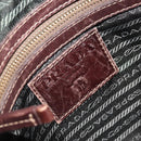 PRADA Shoulder Bag Canvas Brown Gold Auth 172166-16