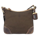 PRADA Shoulder Bag Canvas Brown Gold Auth 172166-2