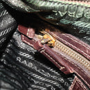 PRADA Shoulder Bag Canvas Brown Gold Auth 172166-20
