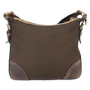 PRADA Shoulder Bag Canvas Brown Gold Auth 172166-3