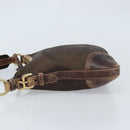 PRADA Shoulder Bag Canvas Brown Gold Auth 172166-5