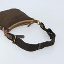 PRADA Shoulder Bag Canvas Brown Gold Auth 172166-7