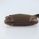 PRADA Shoulder Bag Canvas Brown Gold Auth 172166-9