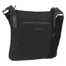 GUCCI GG Canvas Shoulder Bag Black Silver 122793 Auth 172167-1