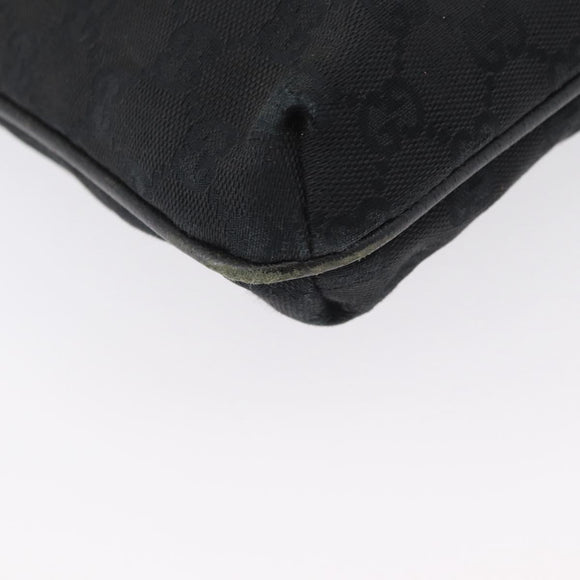 GUCCI GG Canvas Shoulder Bag Black Silver 122793 Auth 172167