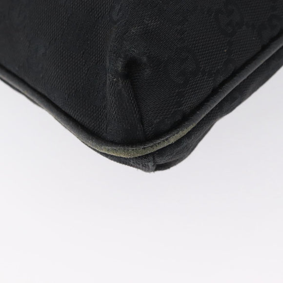 GUCCI GG Canvas Shoulder Bag Black Silver 122793 Auth 172167