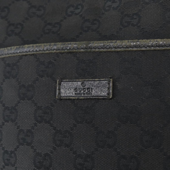 GUCCI GG Canvas Shoulder Bag Black Silver 122793 Auth 172167