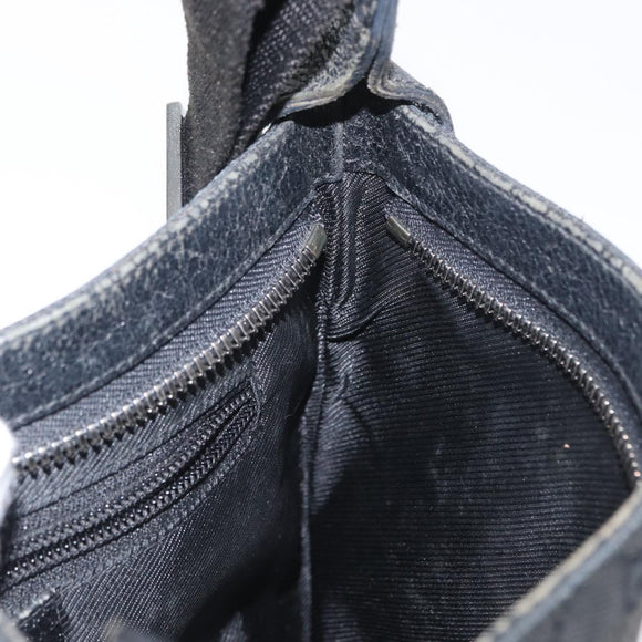 GUCCI GG Canvas Shoulder Bag Black Silver 122793 Auth 172167