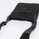 GUCCI GG Canvas Shoulder Bag Black Silver 122793 Auth 172167-6