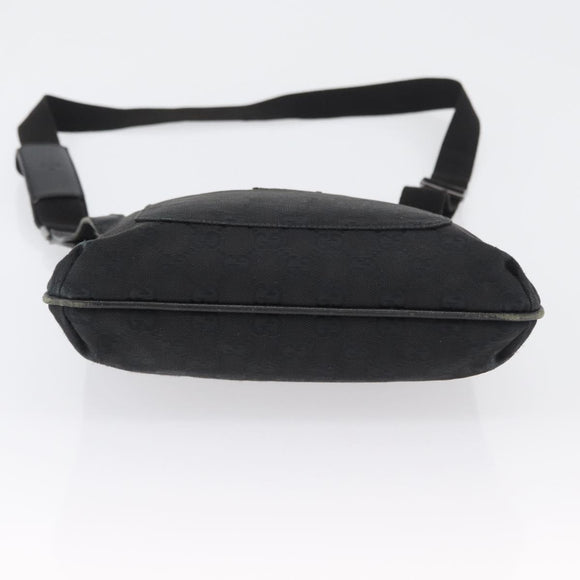 GUCCI GG Canvas Shoulder Bag Black Silver 122793 Auth 172167