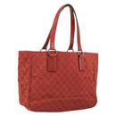 GUCCI GG Canvas Hand Bag Red Silver 113017 Auth 172168-1