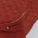 GUCCI GG Canvas Hand Bag Red Silver 113017 Auth 172168-9